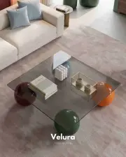Küre Orta Sehpa - Colorium - Kare - Füme Cam