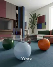 Küre Orta Sehpa - Colorium - Kare - Şeffaf Cam