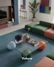 Küre Orta Sehpa - Colorium - Kare - Şeffaf Cam