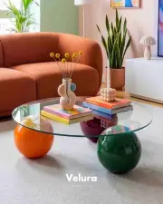 Küre Orta Sehpa - Colorium -  Yuvarlak - Şeffaf Cam