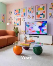 Küre Orta Sehpa - Colorium -  Yuvarlak - Şeffaf Cam