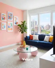 Küre Orta Sehpa - Pembe -  Yuvarlak - Şeffaf Cam