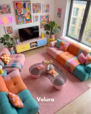 Küre Orta Sehpa - Pembe - Fasulye - Füme Cam