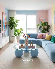 Küre Orta Sehpa - Pembe -  Yuvarlak - Şeffaf Cam