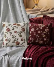 Desenli Punch Kırlent - Bordo