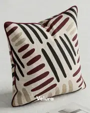 Desenli Kırlent - Bordo Desenli