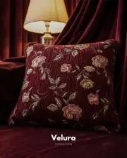 Desenli Punch Kırlent - Bordo