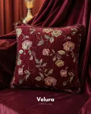 Desenli Punch Kırlent - Bordo