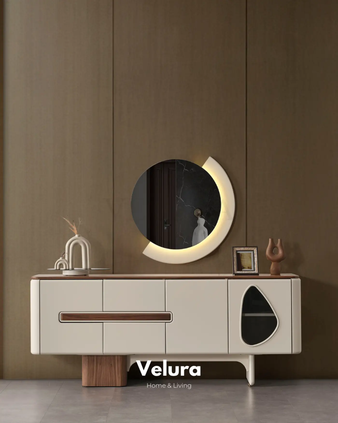 Enna Ekru Yemek Takımı ekru ceviz renkli modern yemek odası takımı