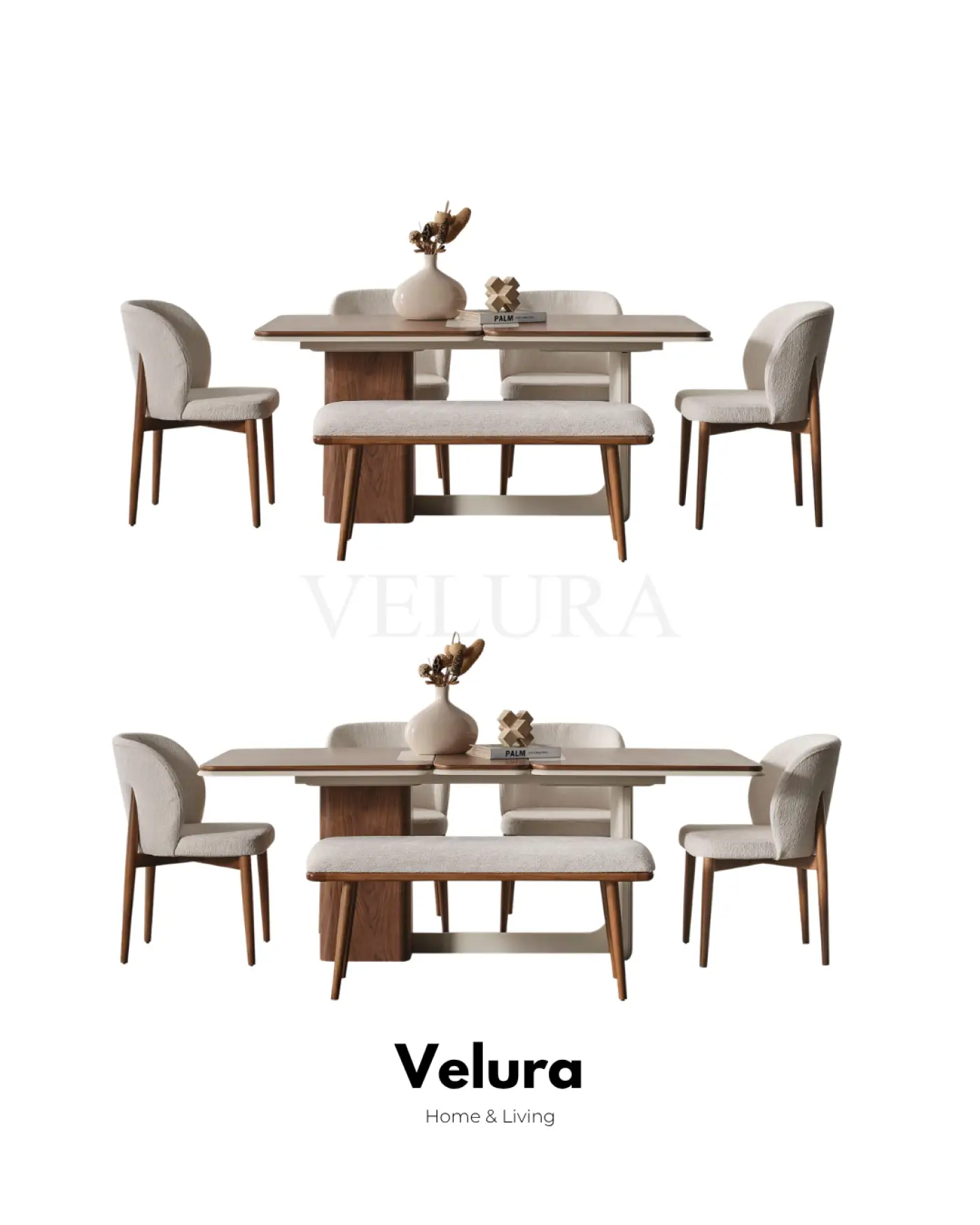 Modern yemek odası için Enna Ekru geniş yemek masası