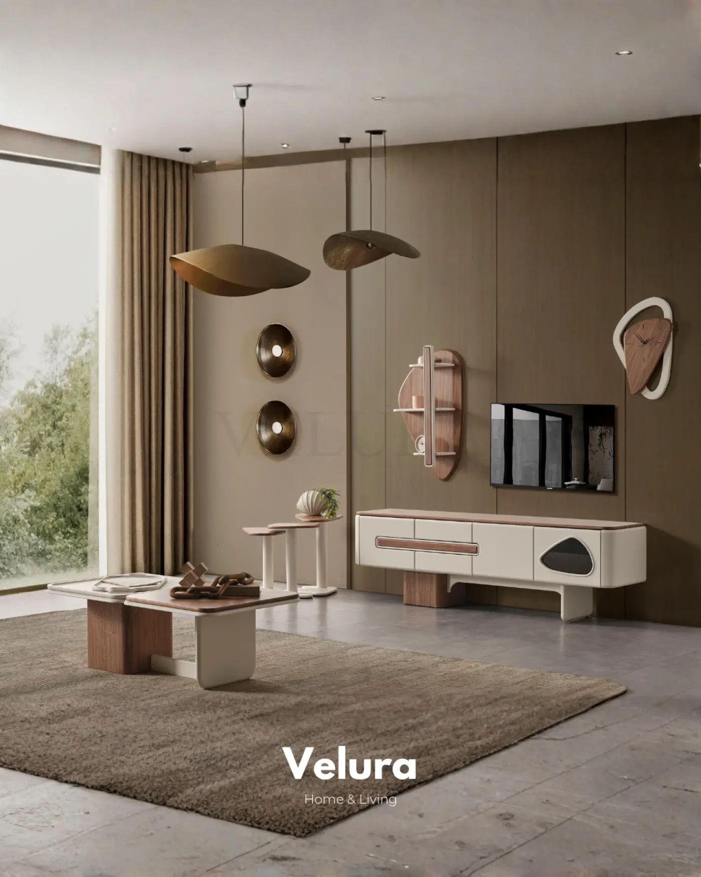 Enna Ekru Yemek Takımı ekru ceviz renkli modern yemek odası takımı