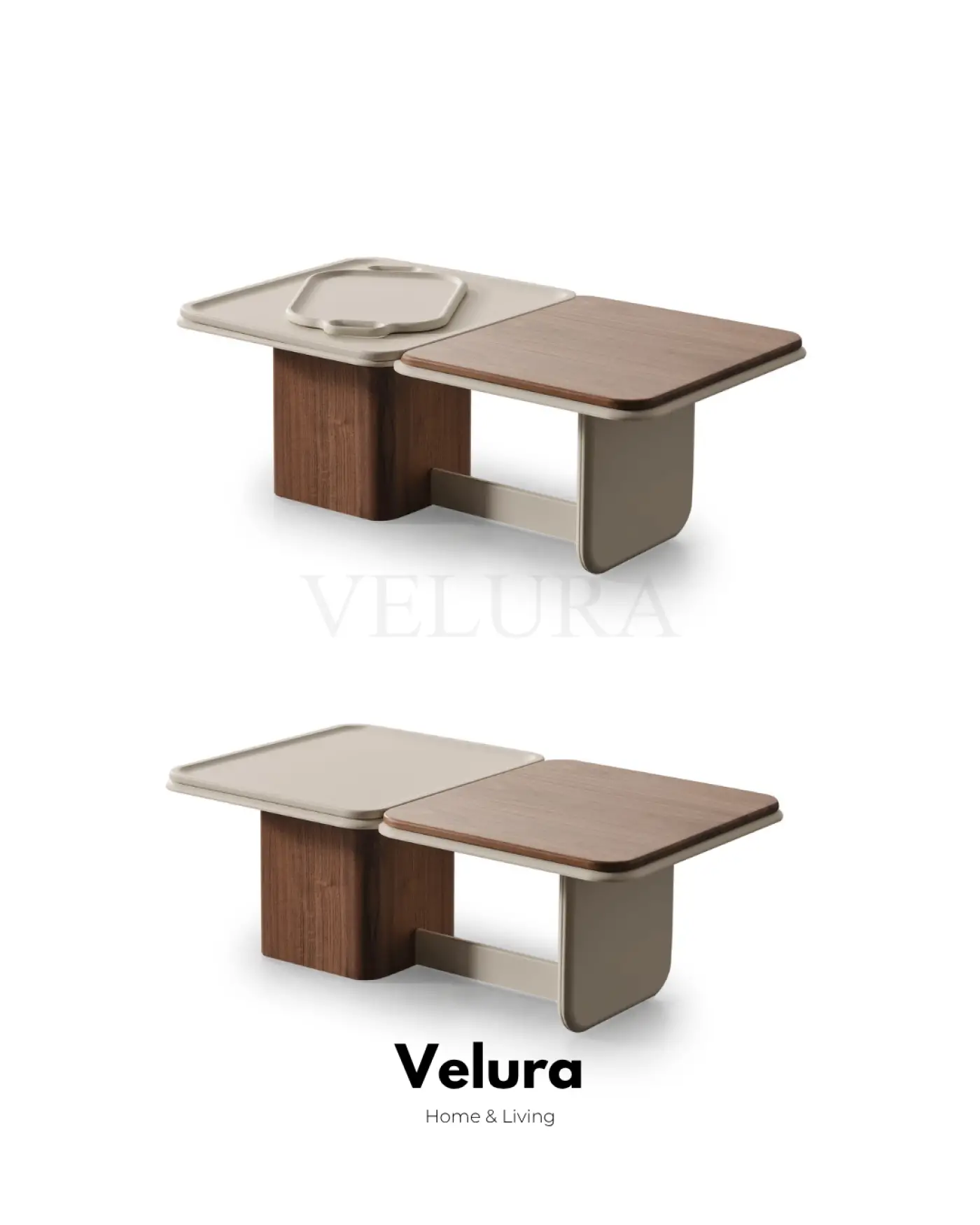 Enna Ekru Orta Sehpa 120 cm MDF tabla ve ayaklı tasarım