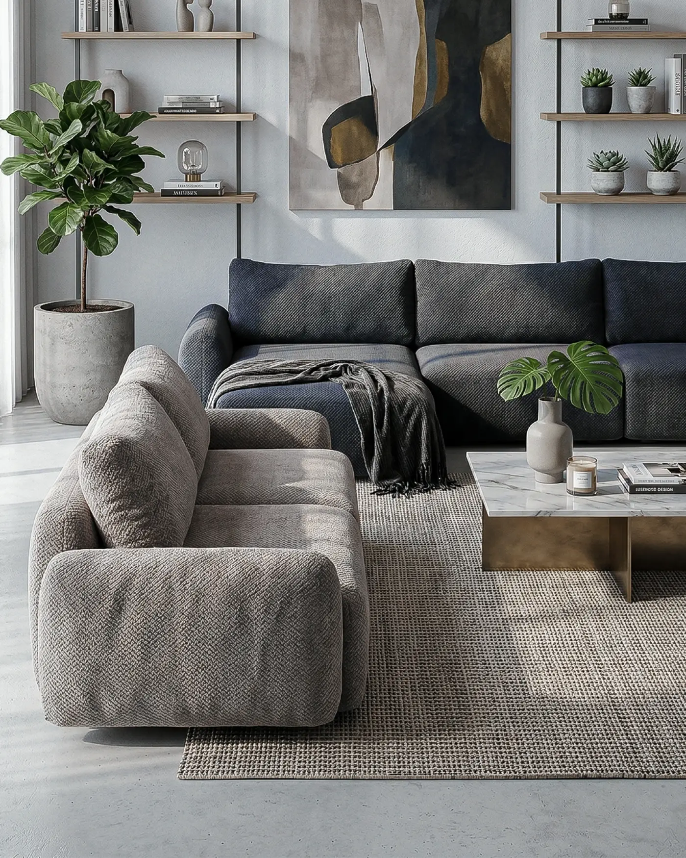 Enzo gece mavisi uzanmalı köşe takımı modern tasarım ve konfor