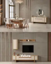 Eylül Yemek Masası - Naturel ve Krem