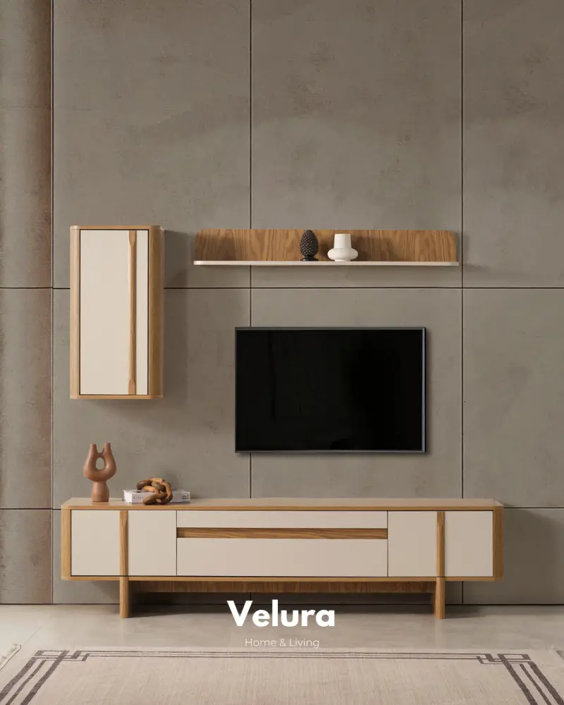 Eylül Tv Ünitesi - Naturel ve Krem