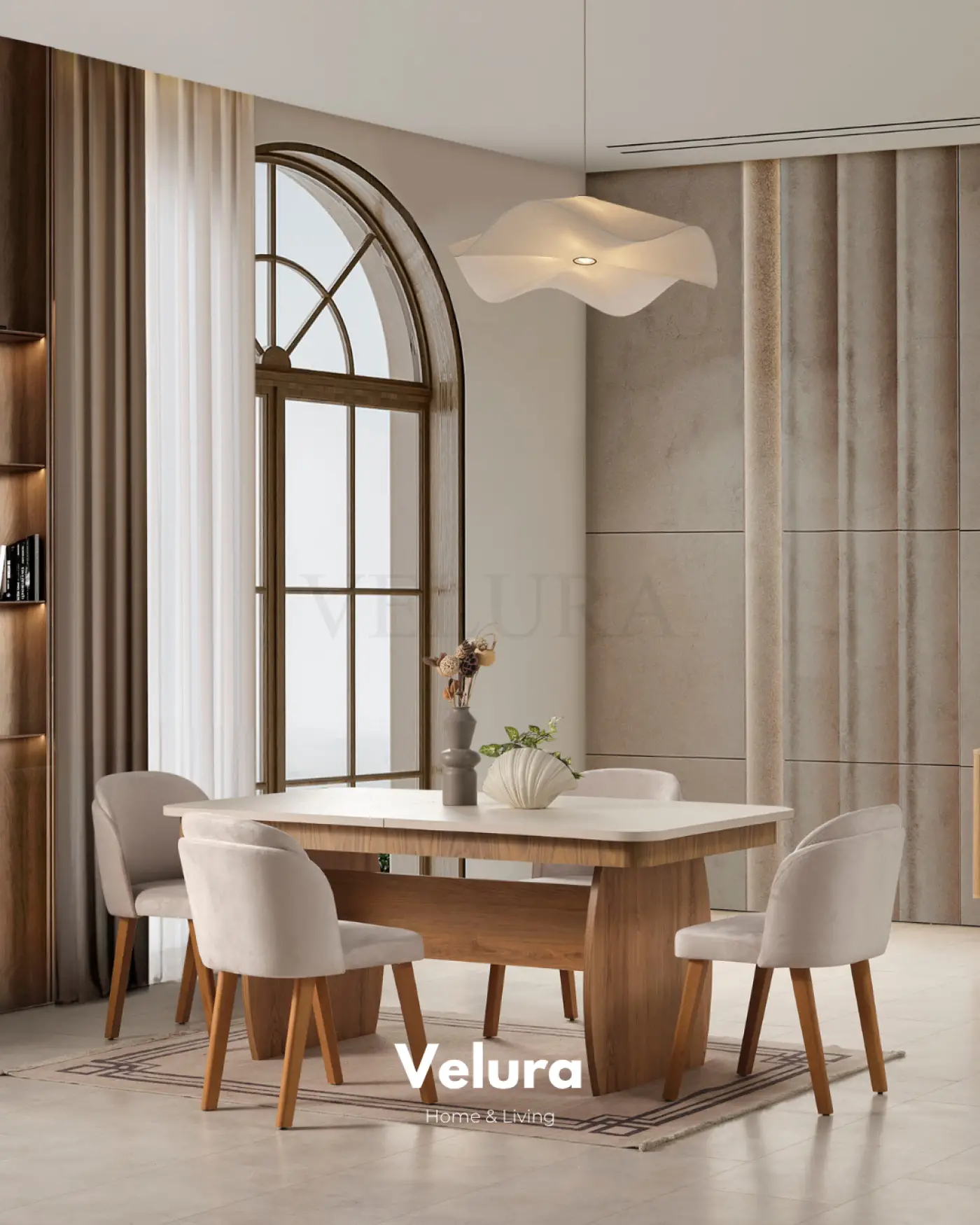 Eylül Yemek Masası 165 + 40 cm açılabilir masa tasarımı