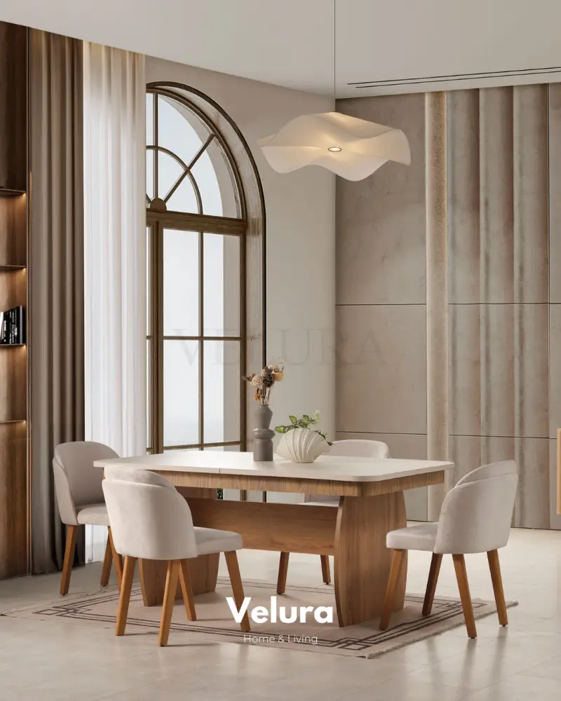 Eylül Yemek Masası - Naturel ve Krem