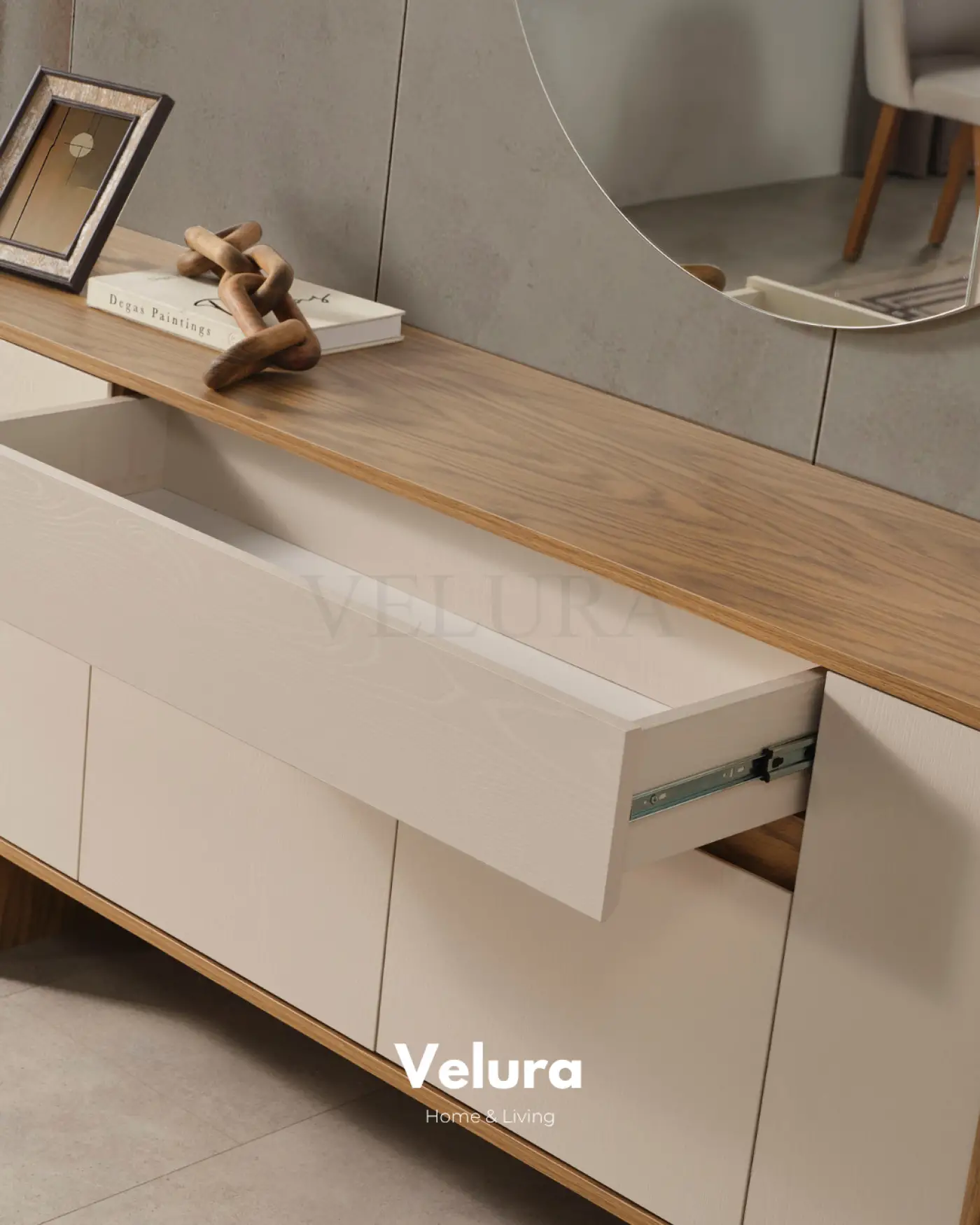 Eylül Konsol Naturel ve Krem modern yemek odası konsolu