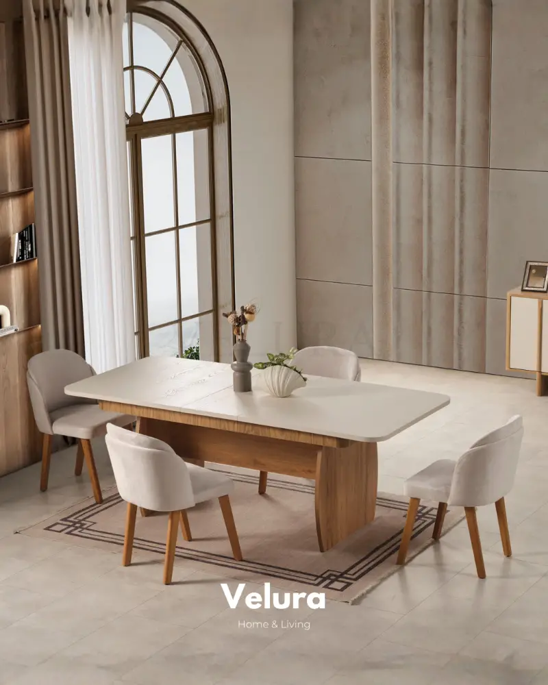Eylül Yemek Masası - Naturel ve Krem