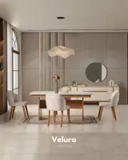 Eylül Yemek Masası - Naturel ve Krem