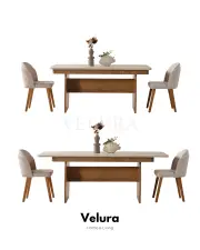 Eylül Yemek Masası - Naturel ve Krem