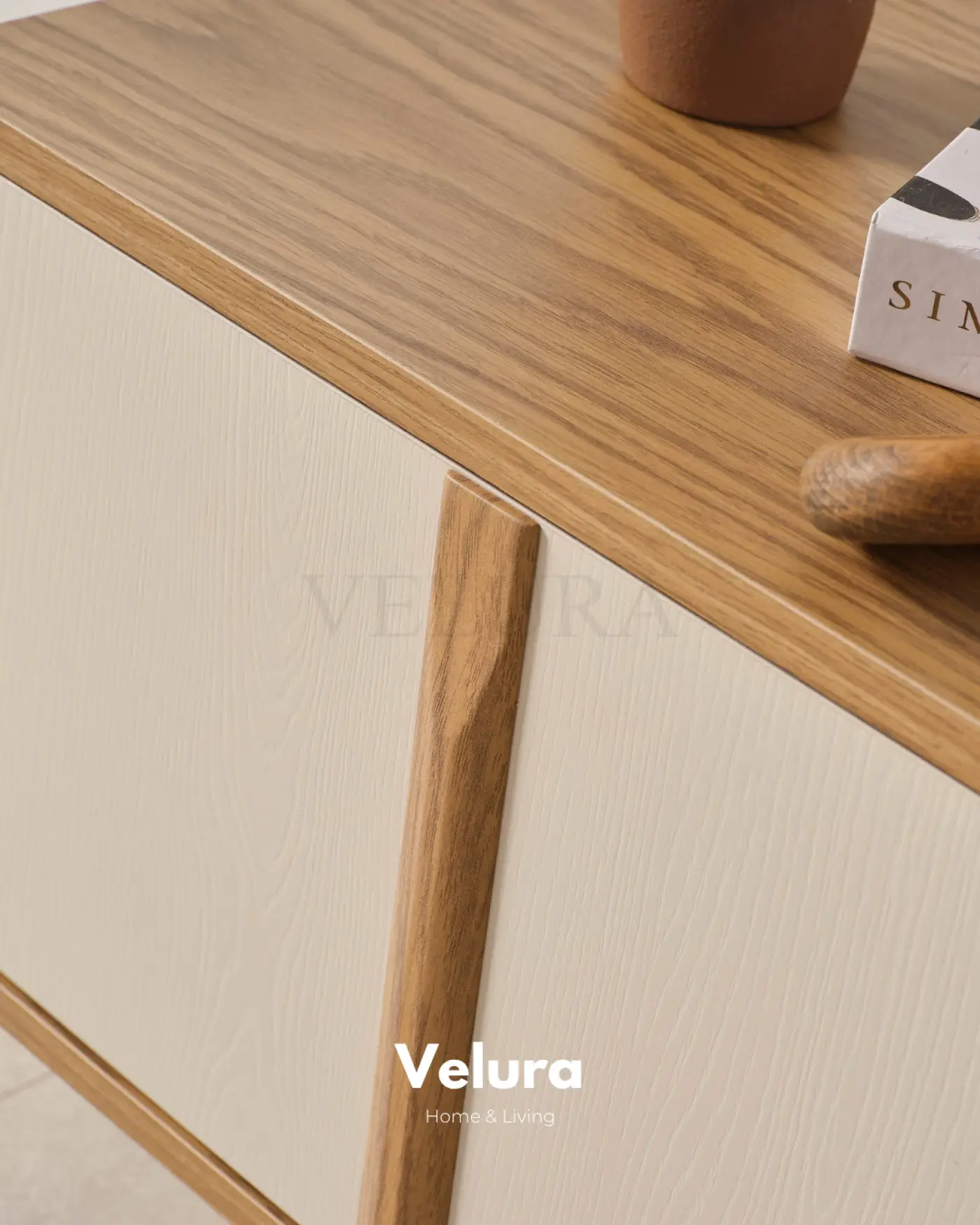 Eylül Tv Ünitesi Naturel ve Krem modern salon tv ünitesi
