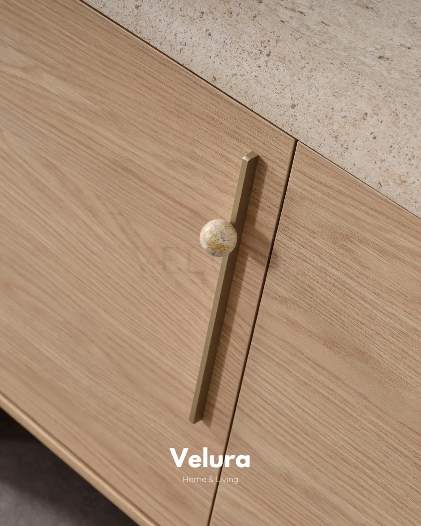 Defne Konsol Naturel Meşe traverten desenli modern konsol modeli