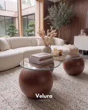 Küre Fiber Orta Sehpa - Ceviz
