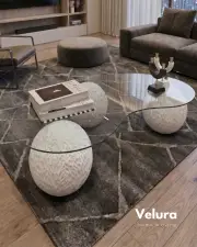 Küre Desenli Orta Sehpa - Krem