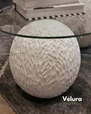 Küre Desenli Orta Sehpa - Krem