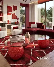 Küre Desenli Orta Sehpa - Kırmızı Küre Desenli Orta Sehpa - Kırmızı