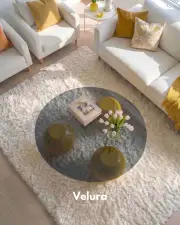 Küre Orta Sehpa - Sarı - Yuvarlak Füme Cam