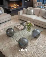 Küre Orta Sehpa - Silver - Kare - Şeffaf Cam