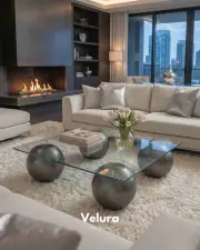Küre Orta Sehpa - Silver - Kare - Şeffaf Cam