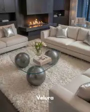 Küre Orta Sehpa - Silver - Üçgen - Şeffaf Cam