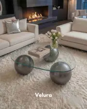 Küre Orta Sehpa - Silver - Üçgen - Şeffaf Cam