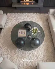 Küre Orta Sehpa - Silver - Yuvarlak Füme Cam
