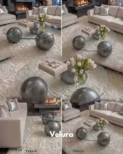 Küre Orta Sehpa - Silver - Yuvarlak Şeffaf Cam
