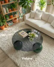 Küre Orta Sehpa - Yeşil - Yuvarlak Füme Cam