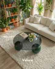 Küre Orta Sehpa - Yeşil - Yuvarlak Füme Cam