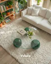 Küre Orta Sehpa - Yeşil - Yuvarlak Şeffaf Cam