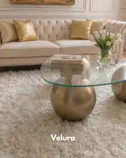 Küre Orta Sehpa - Gold - Üçgen - Şeffaf Cam