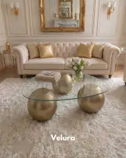 Küre Orta Sehpa - Gold - Üçgen - Şeffaf Cam