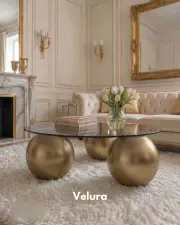 Küre Orta Sehpa - Gold - Yuvarlak Füme Cam