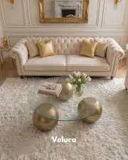 Küre Orta Sehpa - Gold - Yuvarlak Şeffaf Cam