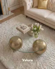 Küre Orta Sehpa - Gold - Yuvarlak Şeffaf Cam
