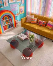 Küre Orta Sehpa - Kırmızı - Kare - Füme Cam