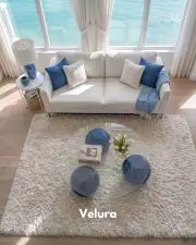 Küre Orta Sehpa - Mavi - Yuvarlak Şeffaf Cam