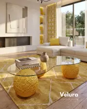 Küre Desenli Orta Sehpa - Sarı Küre Desenli Orta Sehpa - Sarı