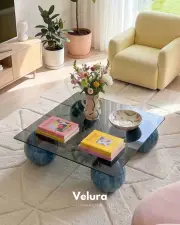 Küre Orta Sehpa - Sky - Kare - Füme Cam